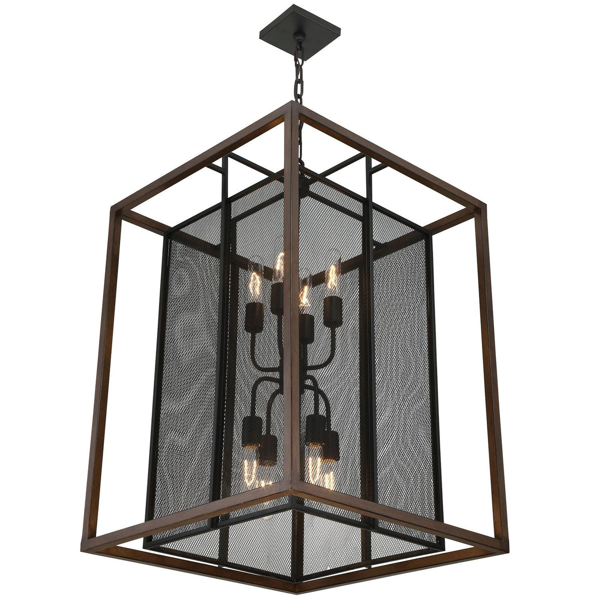 Rio Lobo 8-Light Pendant – Dark Oak and Black