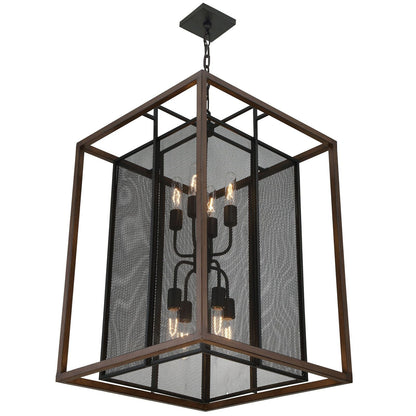 Rio Lobo 8-Light Pendant – Dark Oak and Black