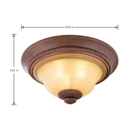Elysia 3-Light Antiqued Gold Flush Mount Ceiling Light