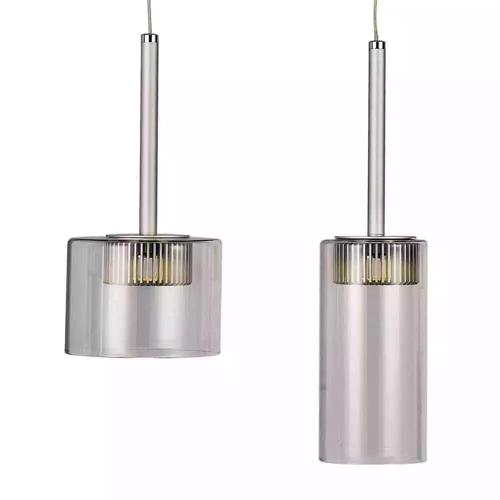 5-Light Polished Chrome LED Island Pendant with Clear Glass