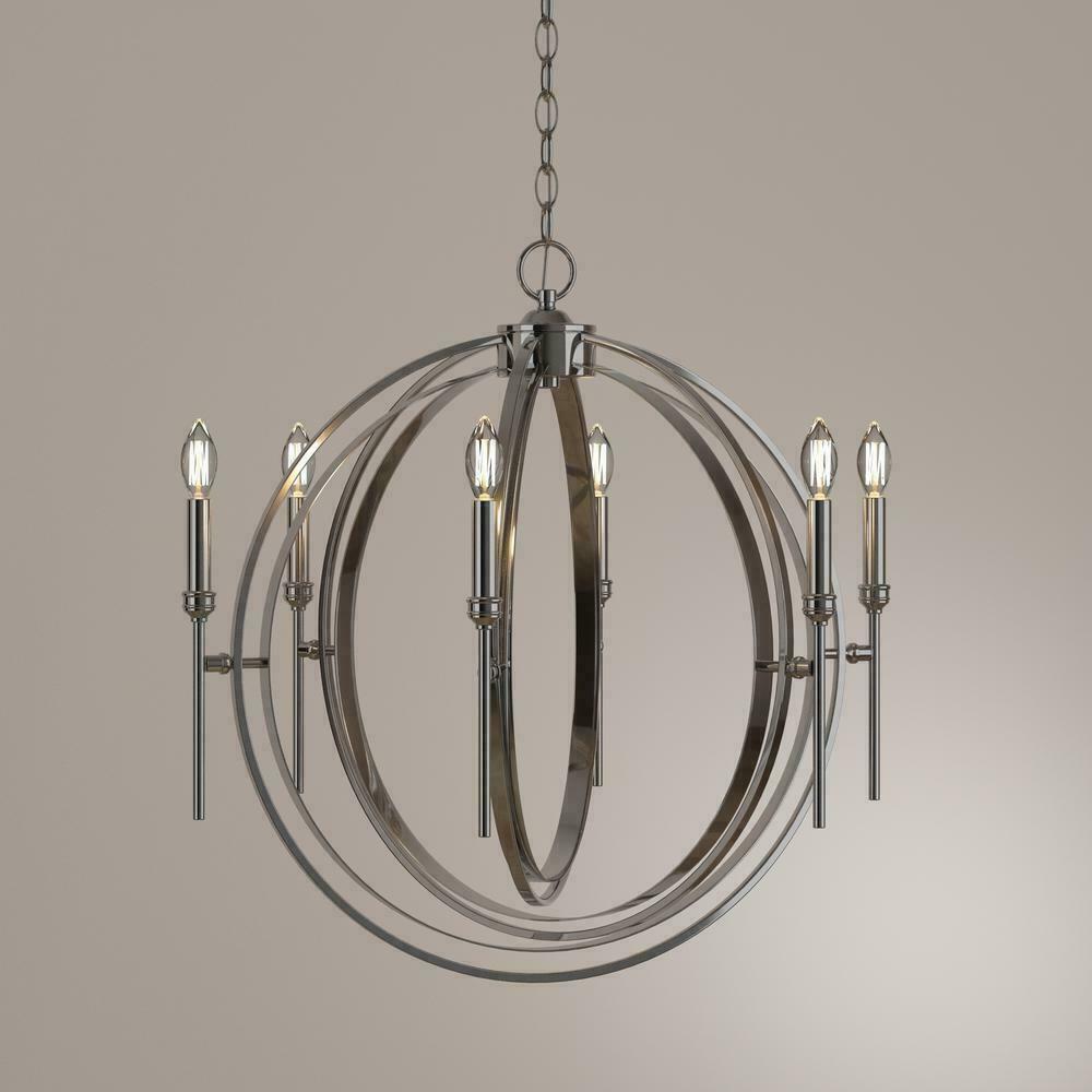 Rondure 6-Light Polished Nickel Chandelier