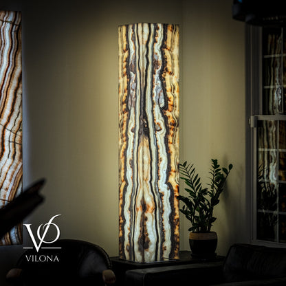 Large Sahara Onyx Square Floor Lamp – 63" Tall