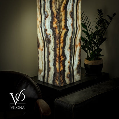 Large Sahara Onyx Square Floor Lamp – 63" Tall