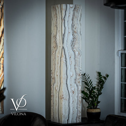 Large Sahara Onyx Square Floor Lamp – 63" Tall