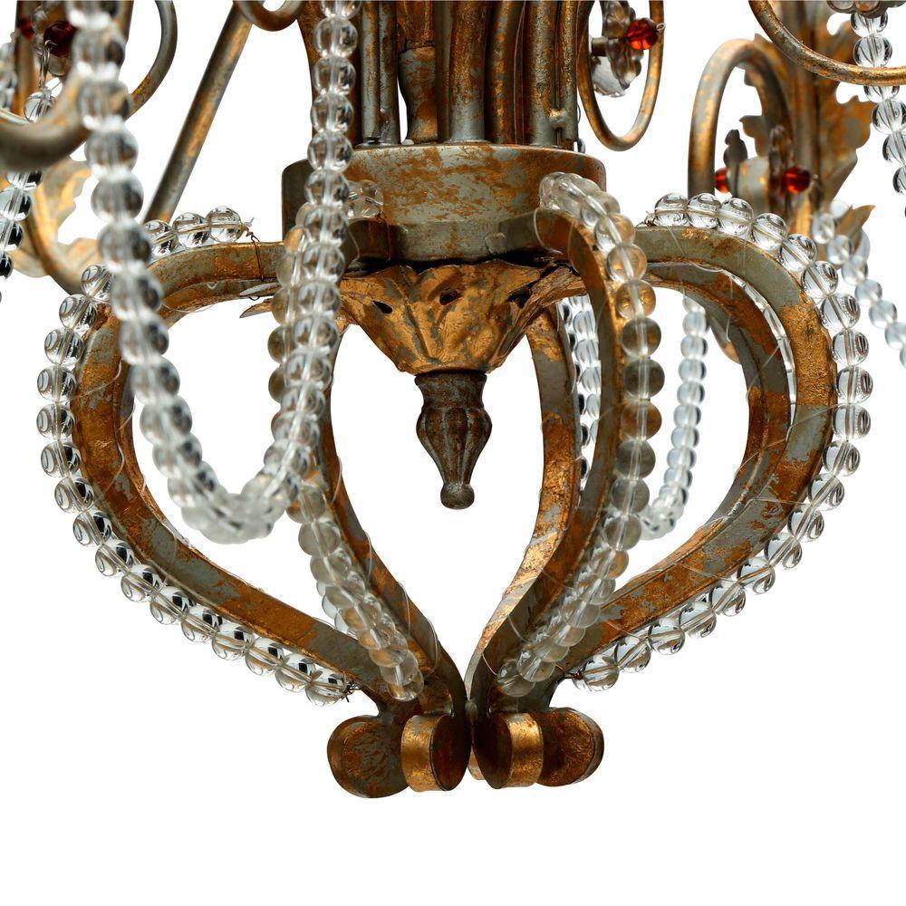Allure 8-Light Silver and Gold Hanging Chandelier