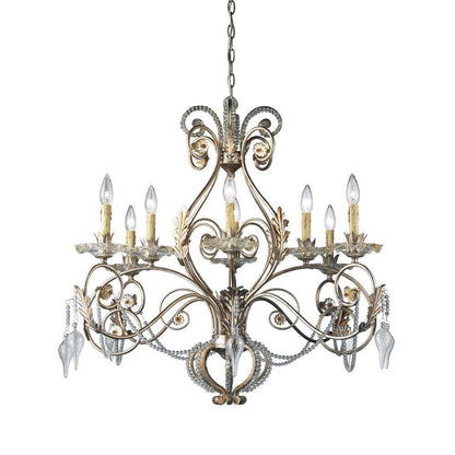 Allure 8-Light Silver and Gold Hanging Chandelier