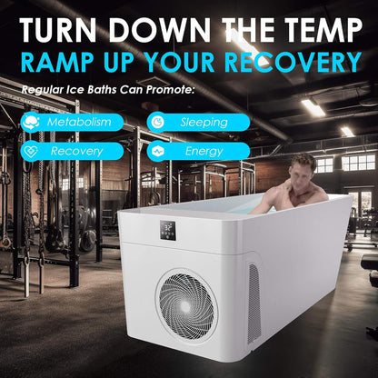 Smart 1-Piece Freestanding Cold Plunge Tub with Integrated Water Chiller
