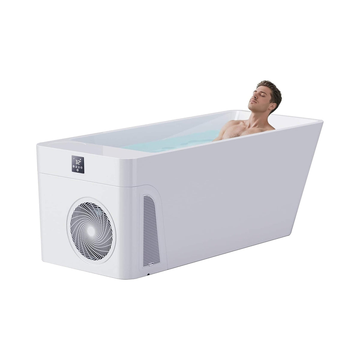 Smart 1-Piece Freestanding Cold Plunge Tub with Integrated Water Chiller