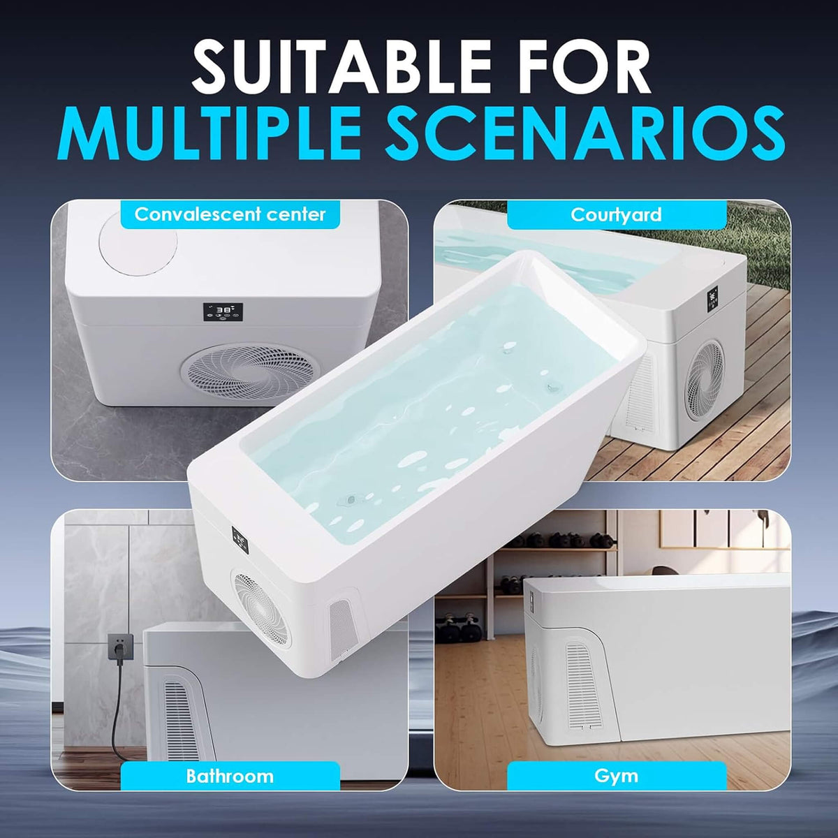 Smart 1-Piece Freestanding Cold Plunge Tub with Integrated Water Chiller