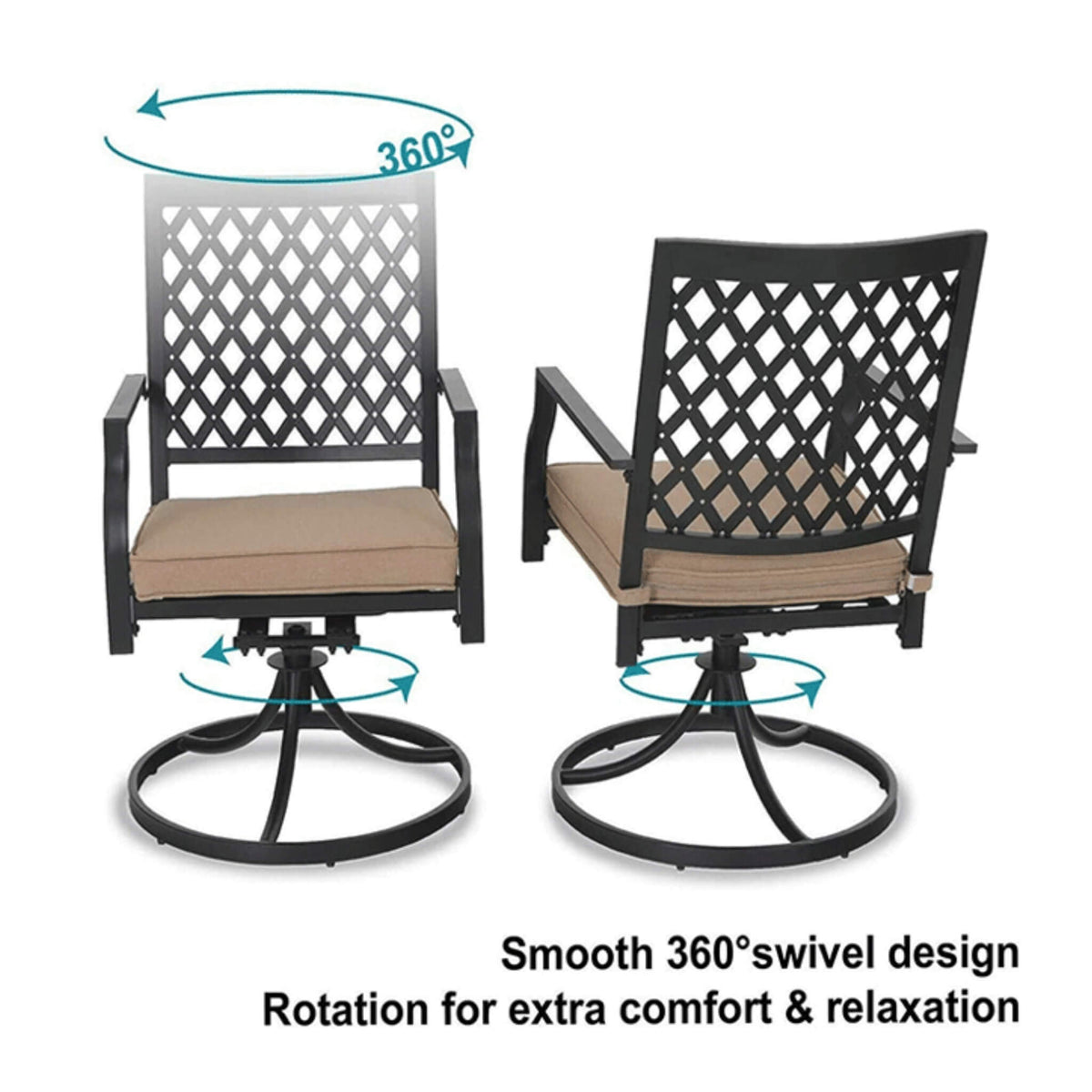 Sophia & William 5-Piece Outdoor Gas Fire Pit Table Set W/ Cushioned Swivel Dining Chairs (SAK63872)