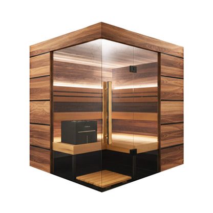 ThermaSol Astra 4-Person Semi-Panoramic Glass Sauna Cabin
