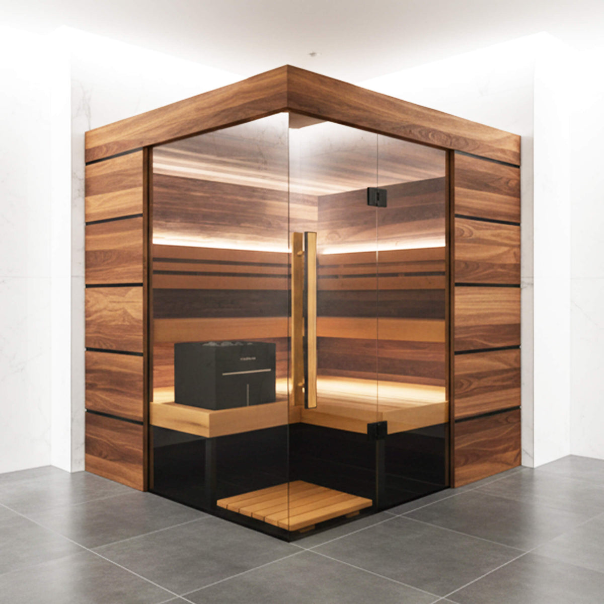 ThermaSol Astra 4-Person Semi-Panoramic Glass Sauna Cabin