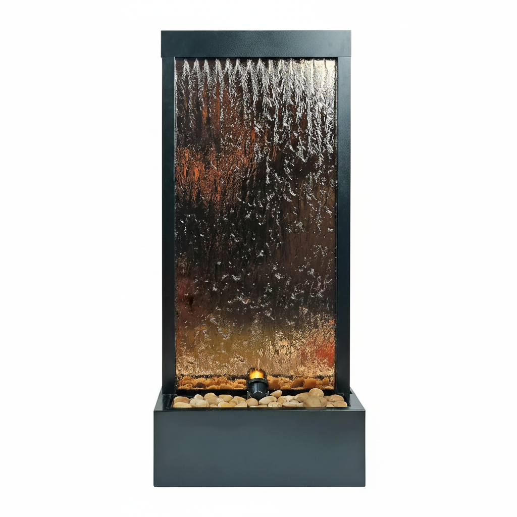 Illuminated Reflective Waterfall Fountain