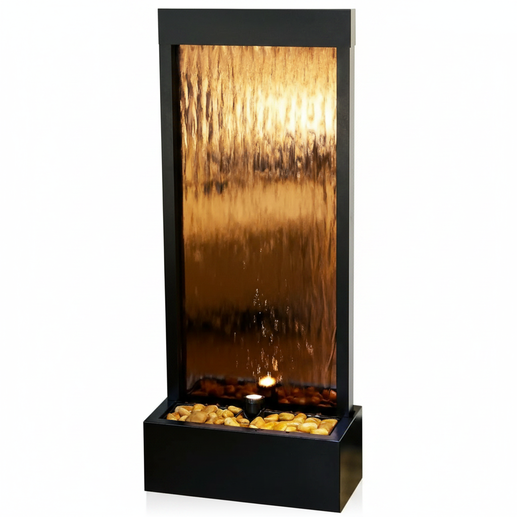 Illuminated Reflective Waterfall Fountain
