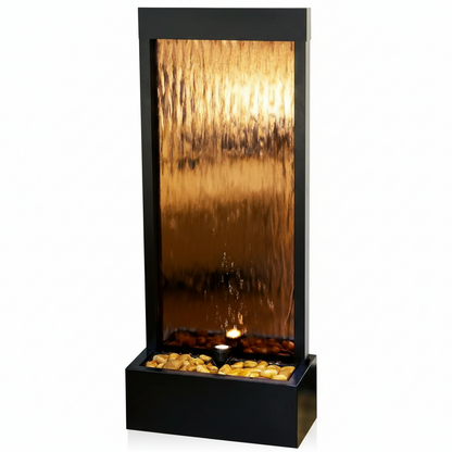 Illuminated Reflective Waterfall Fountain